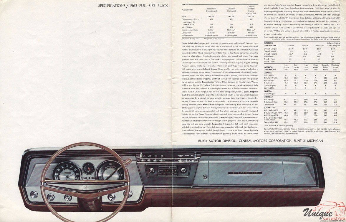 1963 Buick Full-Size Models Brochure Page 2